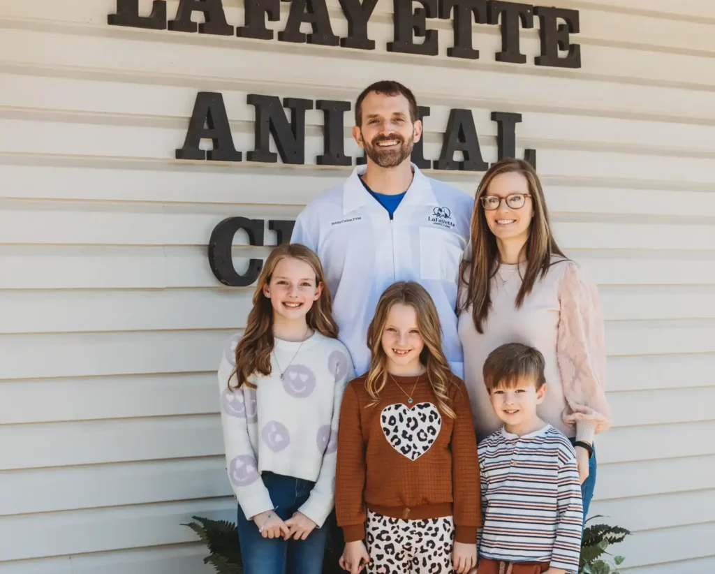 Dr. Jeremy Collins, DVM and his wife and children